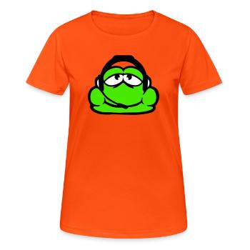 Frosch Gamer Headset Nerd zocken Kopfhörer Spielen - Frauen T-Shirt atmungsaktiv - Neonorange - Vorne - AI Model Female 172 dark (172cm)