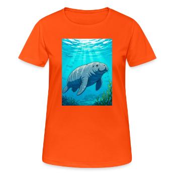 Gentle giant of calm waters, symbol of peace - Women's Breathable T-Shirt - neon orange - Front - AI Model Female 172 dark (172cm)
