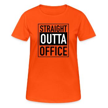 Direkt aus dem Büro - Frauen T-Shirt atmungsaktiv - Neonorange - Vorne - AI Model Female 172 dark (172cm)
