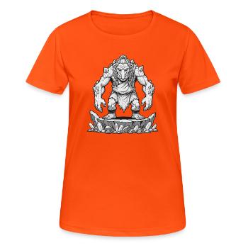 Troll on Rock Plateau - Women's Breathable T-Shirt - neon orange - Front - AI Model Female 172 dark (172cm)