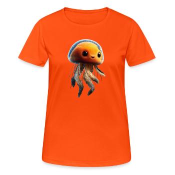 Méduse Méduse de feu Méduse Méduse mignonne - T-shirt respirant Femme - orange néon - Devant - AI Model Female 172 dark (172cm)