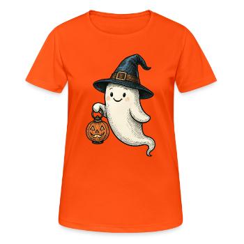 Mignon fantôme d’Halloween pour les enfants - T-shirt respirant Femme - orange néon - Devant - AI Model Female 172 dark (172cm)