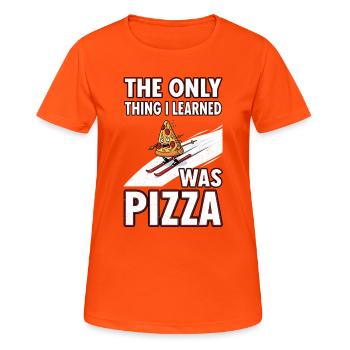 Cours de pizza sur les skis - T-shirt respirant Femme - orange néon - Devant - AI Model Female 172 dark (172cm)
