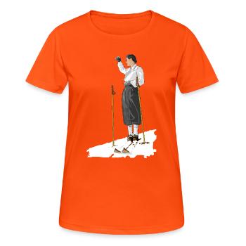 Ski fashion in the 30s - Women's Breathable T-Shirt - neon orange - Front - AI Model Female 172 dark (172cm)