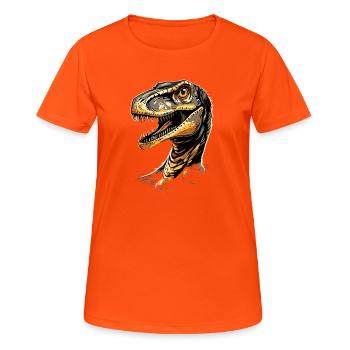 Raptor Velociraptor Dinosaur Dino Raptors - Women's Breathable T-Shirt - neon orange - Front - AI Model Female 172 dark (172cm)