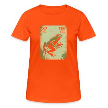 Frog Vintage Postcard Green - Women's Breathable T-Shirt - neon orange - Front - AI Model Female 172 dark (172cm)