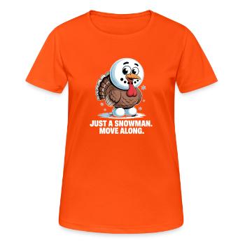 No turkey for dinner - Women's Breathable T-Shirt - neon orange - Front - AI Model Female 172 dark (172cm)