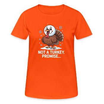 No turkey for dinner - Women's Breathable T-Shirt - neon orange - Front - AI Model Female 172 dark (172cm)