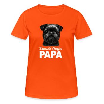 Midget Belge Griffon Bruxelles Griffon Dad - T-shirt respirant Femme - orange néon - Devant - AI Model Female 172 dark (172cm)