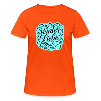 Amour d’hiver Coeur hivernal - T-shirt respirant Femme - orange néon - Devant - AI Model Female 172 dark (172cm)