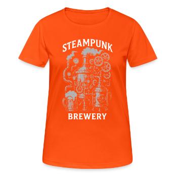 Steampunk Brewery Gears Design - T-shirt respirant Femme - orange néon - Devant - AI Model Female 172 dark (172cm)
