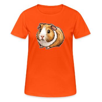 guinea pig - Women's Breathable T-Shirt - neon orange - Front - AI Model Female 172 dark (172cm)