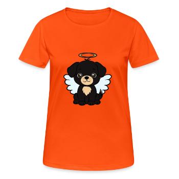 Chien - T-shirt respirant Femme - orange néon - Devant - AI Model Female 172 dark (172cm)