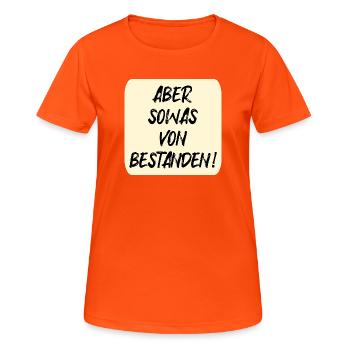 PRÜFUNGEN BESTANDEN - Frauen T-Shirt atmungsaktiv - Neonorange - Vorne - AI Model Female 172 dark (172cm)