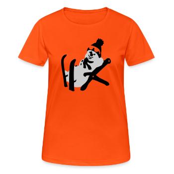 Snowman - Women's Breathable T-Shirt - neon orange - Front - AI Model Female 172 dark (172cm)