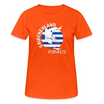 Pirée - T-shirt respirant Femme - orange néon - Devant - AI Model Female 172 dark (172cm)