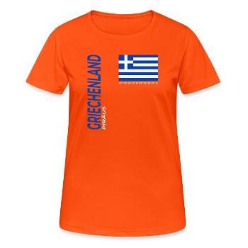 Pirée - T-shirt respirant Femme - orange néon - Devant - AI Model Female 172 dark (172cm)