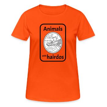 Krokodil mit Frisur - Frauen T-Shirt atmungsaktiv - Neonorange - Vorne - AI Model Female 172 dark (172cm)