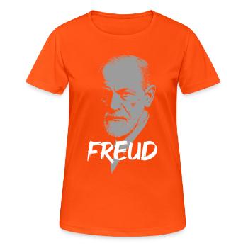 Portrait d’icône psychanalytique du Dr Freud - T-shirt respirant Femme - orange néon - Devant - AI Model Female 172 dark (172cm)