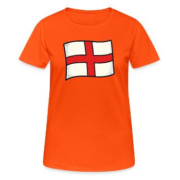 England Fahne - Frauen T-Shirt atmungsaktiv - Neonorange - Vorne - AI Model Female 172 dark (172cm)