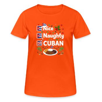 Nice Naughty Cuban - Frauen T-Shirt atmungsaktiv - Neonorange - Vorne - AI Model Female 172 dark (172cm)