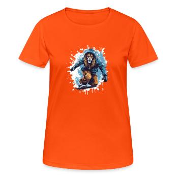 Löwe Snowboard - Women's Breathable T-Shirt - neon orange - Front - AI Model Female 172 dark (172cm)