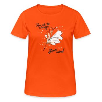 Réflexions Petal - T-shirt respirant Femme - orange néon - Devant - AI Model Female 172 dark (172cm)