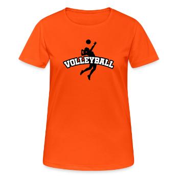 Volleyball Verein Sport - Frauen T-Shirt atmungsaktiv - Neonorange - Vorne - AI Model Female 172 dark (172cm)