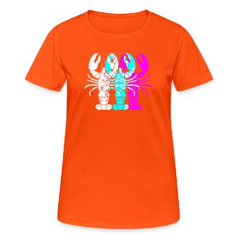 Homard épineux, fruits de mer, homard, homard - T-shirt respirant Femme - orange néon - Devant - AI Model Female 172 dark (172cm)