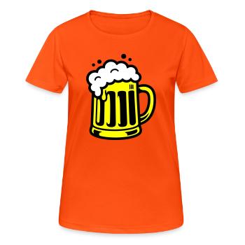Icône de chope de bière - T-shirt respirant Femme - orange néon - Devant - AI Model Female 172 dark (172cm)