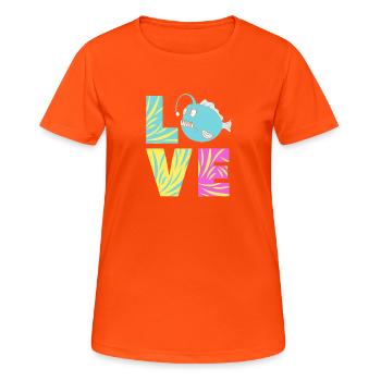 Poisson-grenouille - T-shirt respirant Femme - orange néon - Devant - AI Model Female 172 dark (172cm)