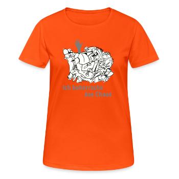 Je maîtrise le chaos - T-shirt respirant Femme - orange néon - Devant - AI Model Female 172 dark (172cm)
