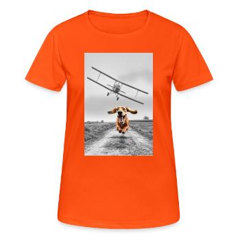 Nord-nord-ouest - T-shirt respirant Femme - orange néon - Devant - AI Model Female 172 dark (172cm)