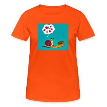 Sweet Snail with Tape Measure - Women's Breathable T-Shirt - neon orange - Front - AI Model Female 172 dark (172cm)