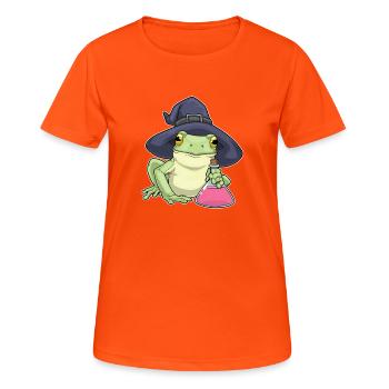 Frosch Hexe Zaubertrank - Frauen T-Shirt atmungsaktiv - Neonorange - Vorne - AI Model Female 172 dark (172cm)