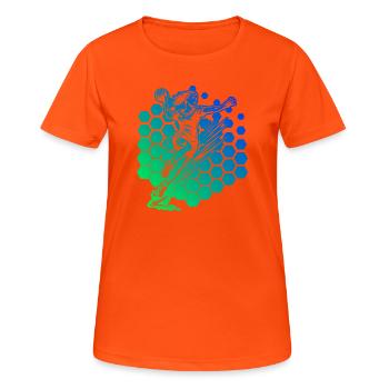 Handball motif with recognition value for - Women's Breathable T-Shirt - neon orange - Front - AI Model Female 172 dark (172cm)