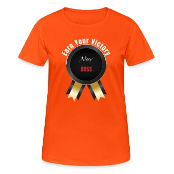 Gagnez votre victoire – | Insigne de la Récompense de la Motivation - T-shirt respirant Femme - orange néon - Devant - AI Model Female 172 dark (172cm)