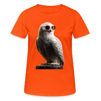 Chouette blanche Chouette Chouette Chouette Chouette Chouette Chouette des neiges - T-shirt respirant Femme - orange néon - Devant - AI Model Female 172 dark (172cm)