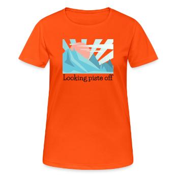 Ich schaue völlig aus dem Gleichgewicht - Frauen T-Shirt atmungsaktiv - Neonorange - Vorne - AI Model Female 172 dark (172cm)