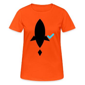 Ship it (after tests pass) – Developer CI/CD - Frauen T-Shirt atmungsaktiv - Neonorange - Vorne - AI Model Female 172 dark (172cm)