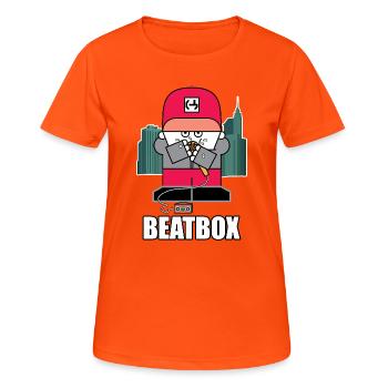 Beatbox City Cartoon - T-shirt respirant Femme - orange néon - Devant - AI Model Female 172 dark (172cm)