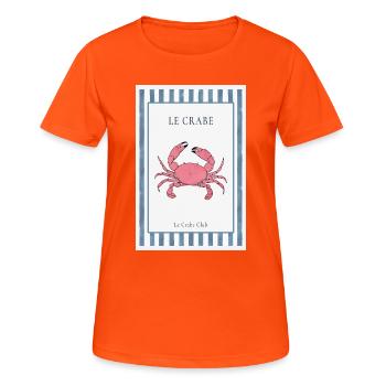 Affiche du crabe français du Le Crabe Club - T-shirt respirant Femme - orange néon - Devant - AI Model Female 172 dark (172cm)