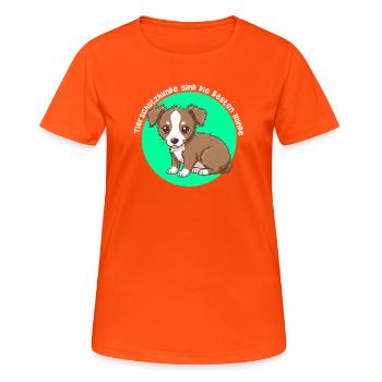 Les chiens de protection animale sont les meilleurs chiens - T-shirt respirant Femme - orange néon - Devant - AI Model Female 172 dark (172cm)