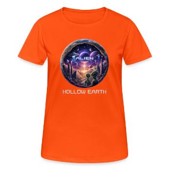 Terre Creuse Extraterrestre - T-shirt respirant Femme - orange néon - Devant - AI Model Female 172 dark (172cm)