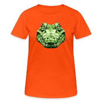 Krokodil Alligator Reptilien Kroko Liebe Krokodile - Frauen T-Shirt atmungsaktiv - Neonorange - Vorne - AI Model Female 172 dark (172cm)