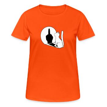 Majeur du Chat Miroir - T-shirt respirant Femme - orange néon - Devant - AI Model Female 172 dark (172cm)