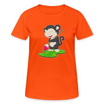 Peintre de singes au pinceau - T-shirt respirant Femme - orange néon - Devant - AI Model Female 172 dark (172cm)