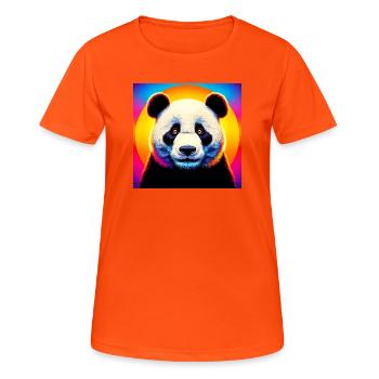 Panda - Frauen T-Shirt atmungsaktiv - Neonorange - Vorne - AI Model Female 172 dark (172cm)
