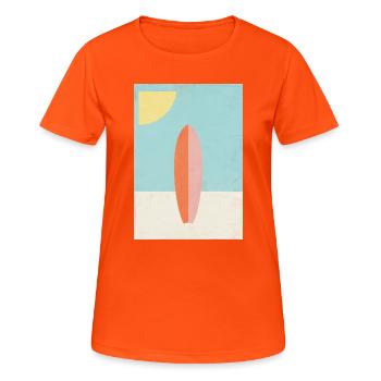 Brandung - Frauen T-Shirt atmungsaktiv - Neonorange - Vorne - AI Model Female 172 dark (172cm)