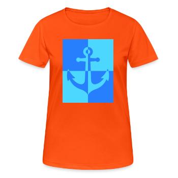 Anker - Frauen T-Shirt atmungsaktiv - Neonorange - Vorne - AI Model Female 172 dark (172cm)